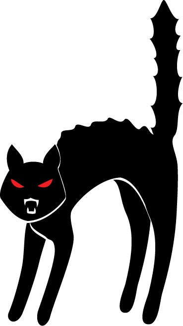 Spooky black cat clipart