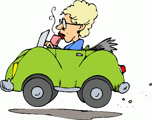 Lady Driving Car Clipart