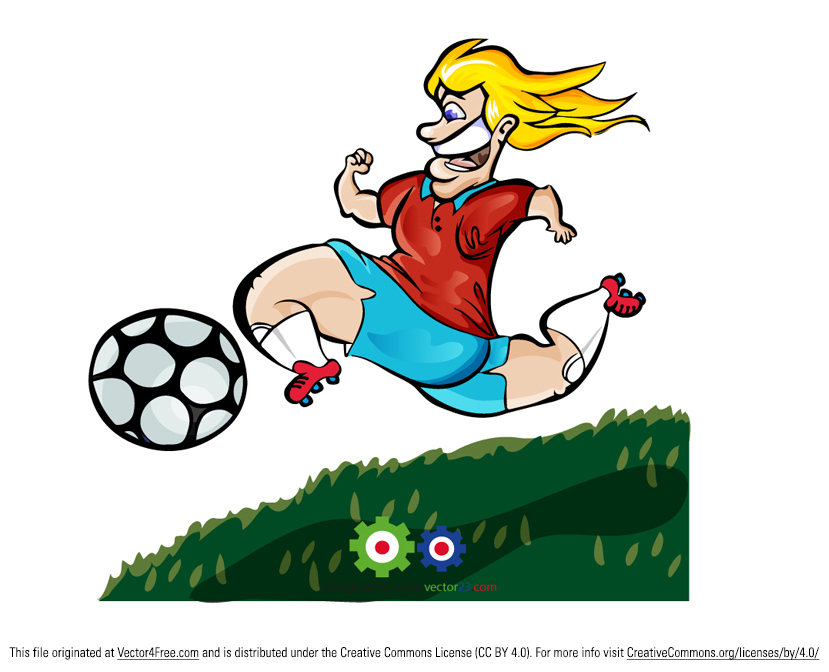 547 views Free Vector Cartoon Soccer Player Girl