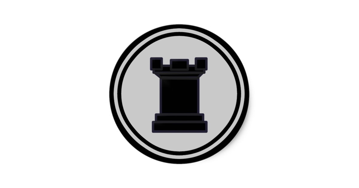 Black Rook Chess Piece Classic Round Sticker | Zazzle