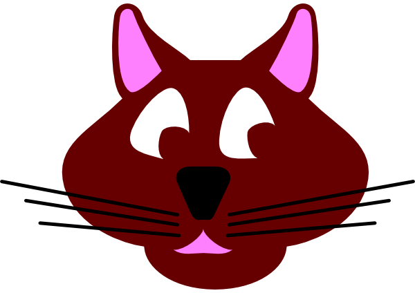 Brown Cartoon Cat Face Clip Art - vector clip art ...