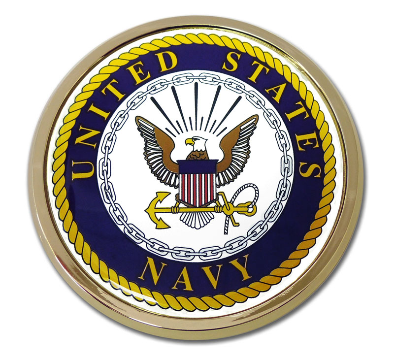 Navy Anchor Chrome Auto Emblem