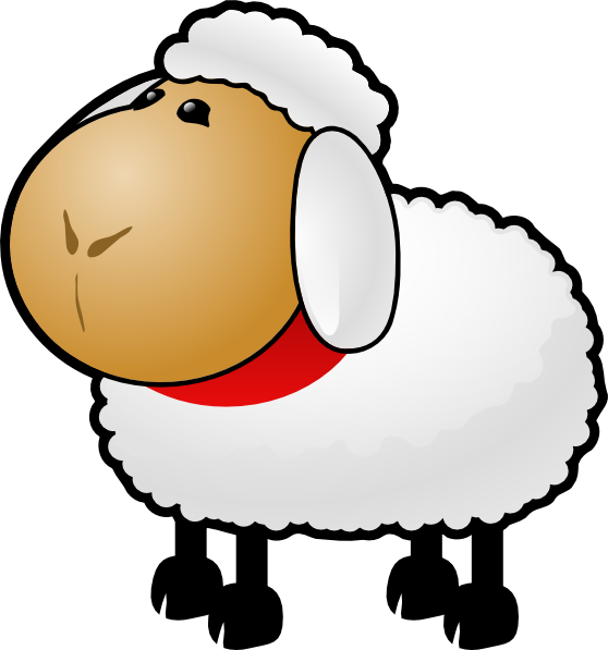 Fuzzy Cartoon Sheep Clip Art - vector clip art online ...