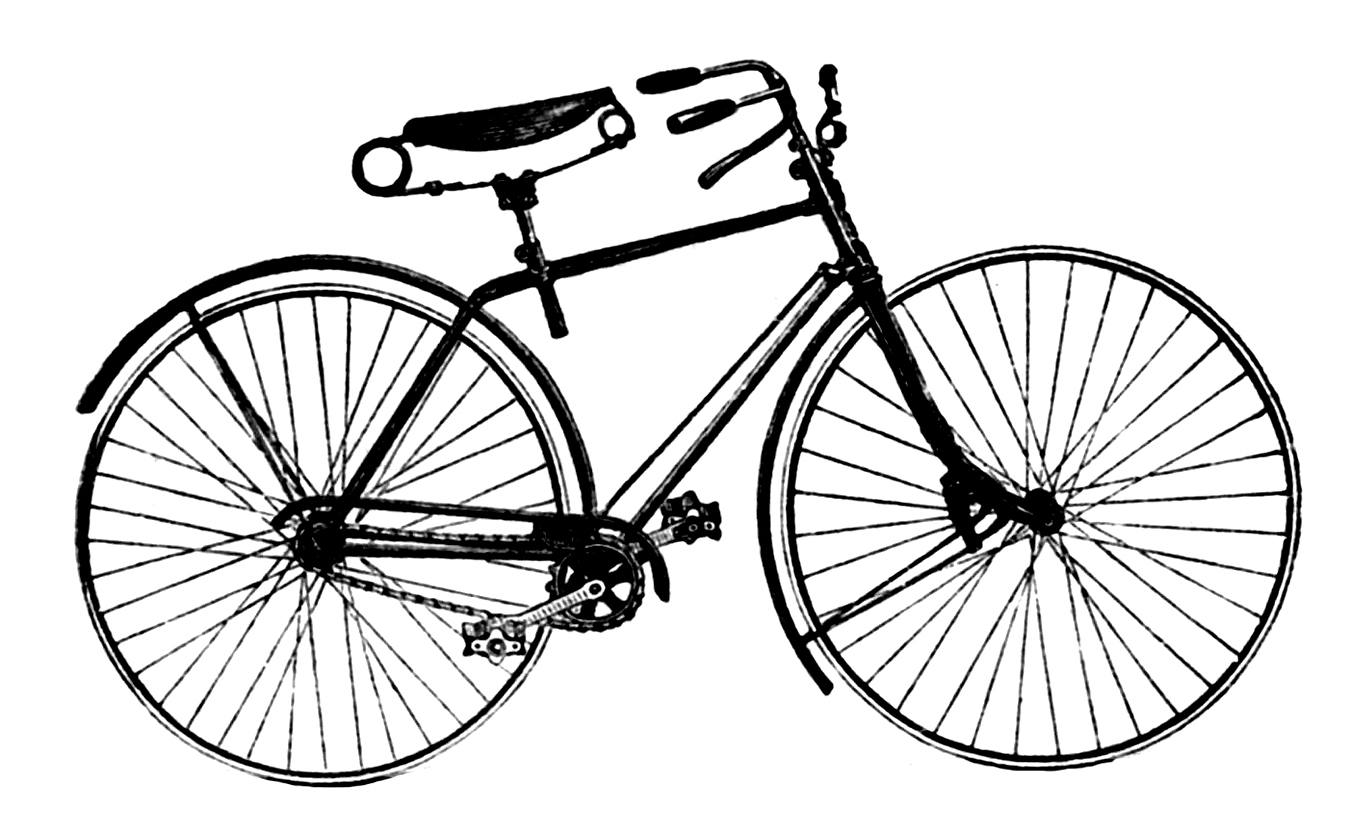 Bintage bike silhouette clipart