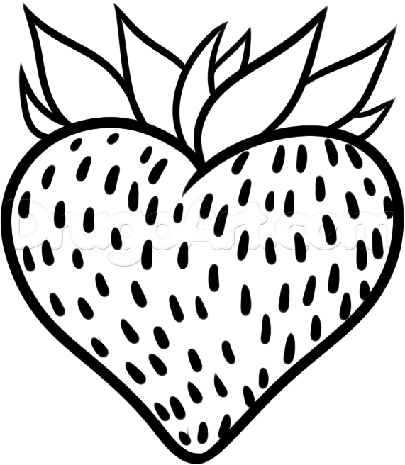 How to Draw a Strawberry Heart, Step by Step, Tattoos, Pop Culture ...