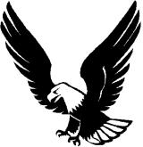 Flying eagle clipart black and white