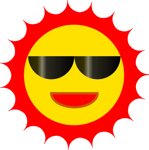 Sun with glasses clip art