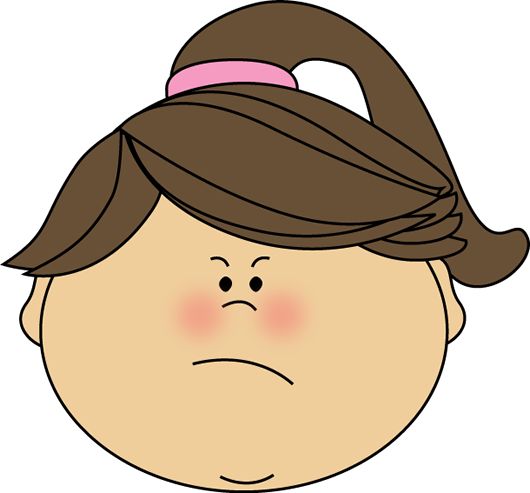 Angry girl face clipart