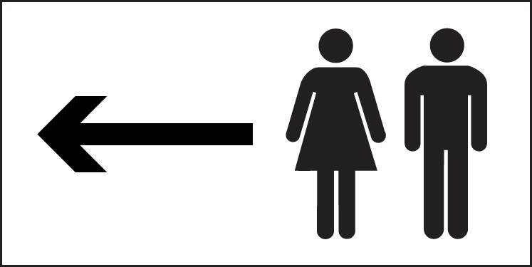 Unisex Toilet Signs (With Arrow) | SSP Print Factory