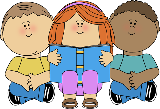 Free clipart kids reading