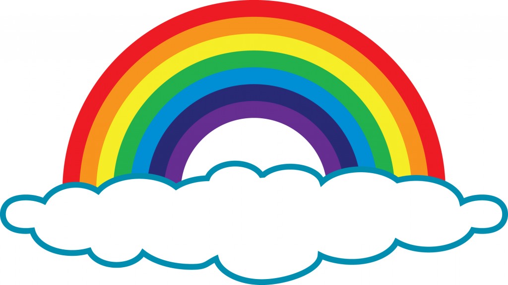 Rainbow and clouds clipart