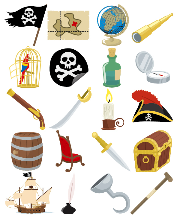 Cartoon Pirate Icons | Free Vector Graphic Download