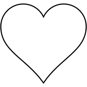 Wide heart outline clipart