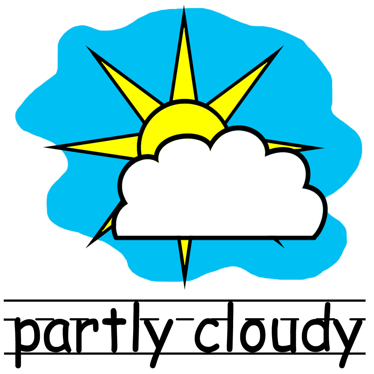 Clipart partly cloudy