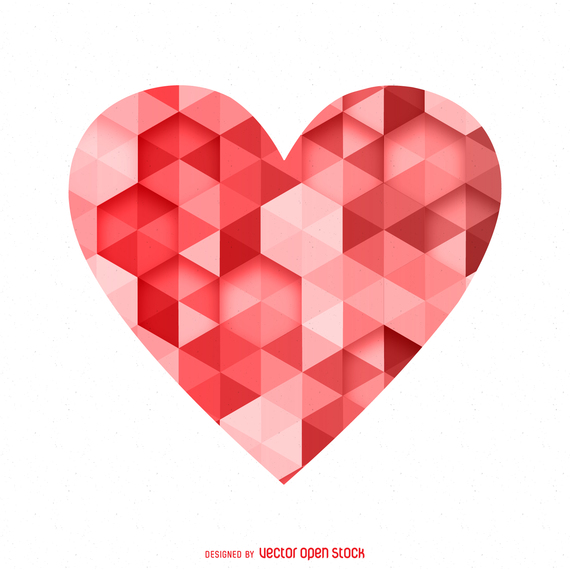Polygonal heart logo template - Vector download