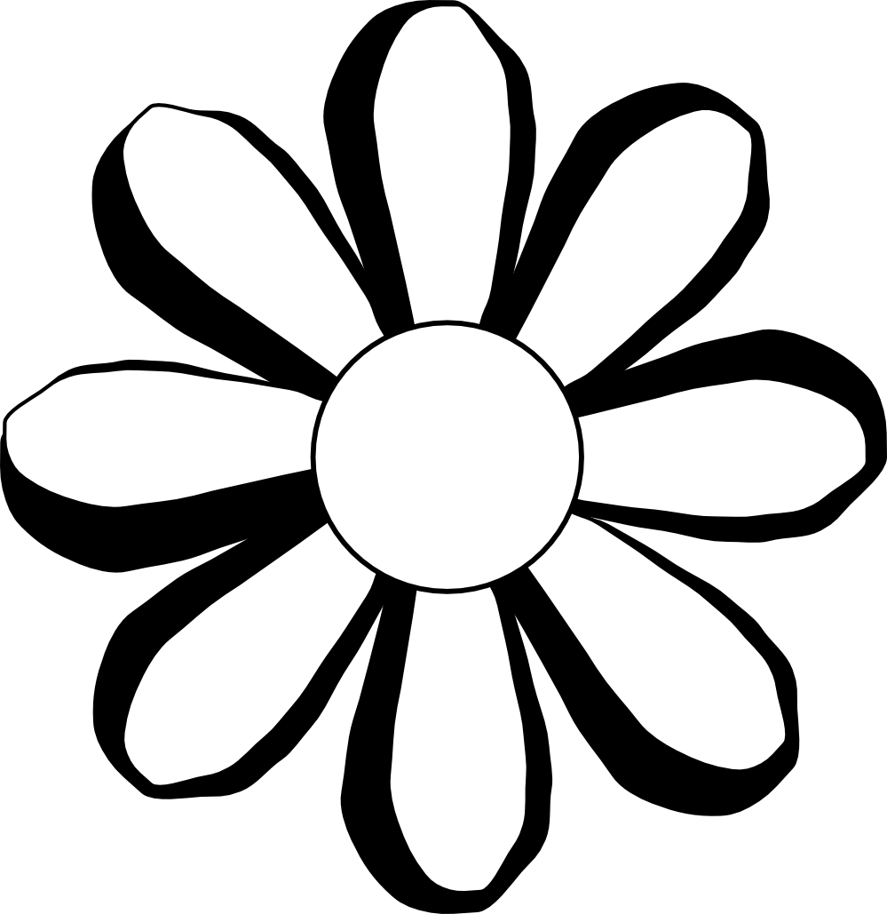 clipart flowers black and white - photo #32