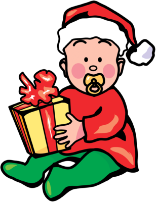 400 views Image: Christmas Baby with Gift Image | Christart.com