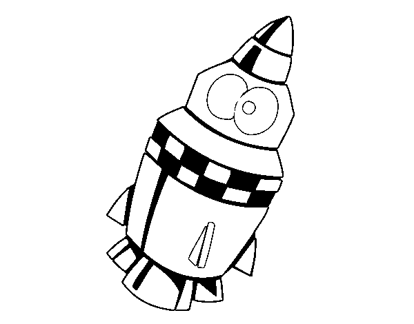 Coloring page Rocket with eyes to color online - Coloringcrew.