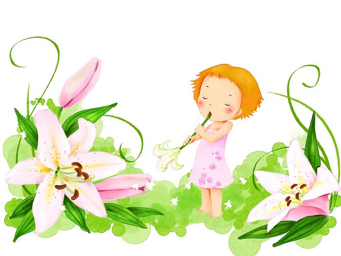 Little Spring Angle - Sweet Girl Cartoon, Korean Art Illustration ...