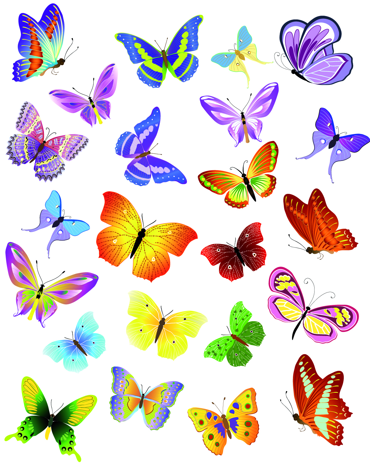 Butterflies vector Free Vector