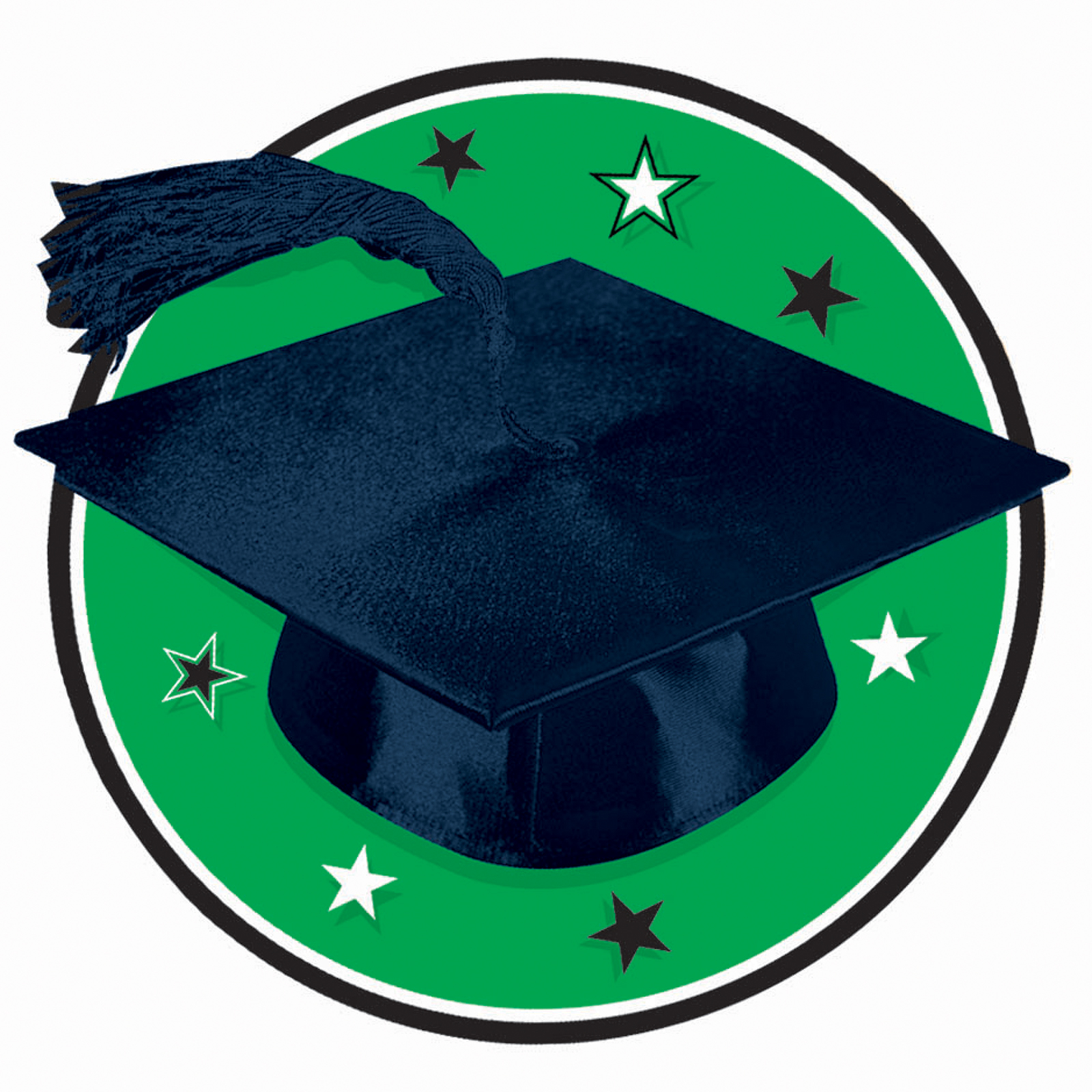 Green Glitter Mini Mortarboard Graduation Cutouts | ThePartyWorks