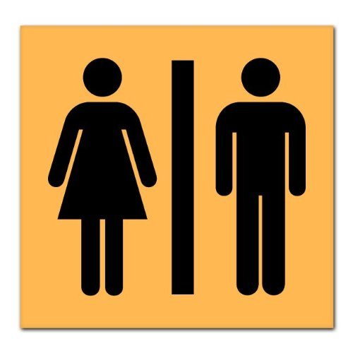 Unisex Men Women Bathroom Sign sticker decal 8" x 8"