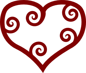 Valentine Red Maori Heart clip art Free Vector