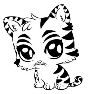 Cute tiger black and white
