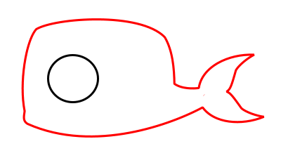 Drawing a cartoon whale