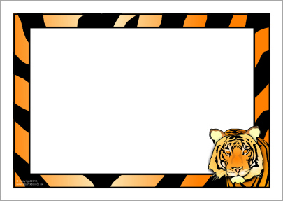 Tiger-themed A4 page borders (SB4957) - SparkleBox