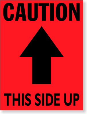 4 in. x 3 in. Caution This Side Up Labels, SKU - D1461