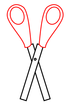 Drawing cartoon scissors