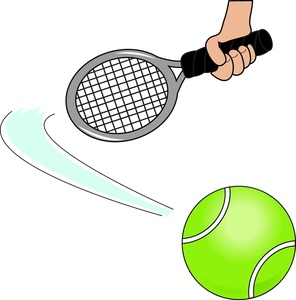Tennis Clipart Image - Racket with a Tennis Ball