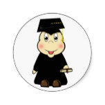 Cute Cartoon Graduate with Mortar Board & Diploma Star Stickers ...