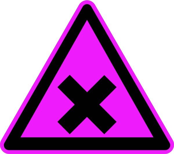 x mark in a warning triangle - vector Clip Art