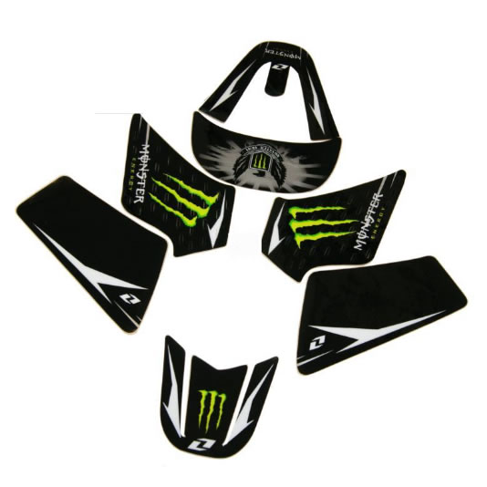 Yamaha PW50 Monster Energy Decal Kit Black Green Stickers
