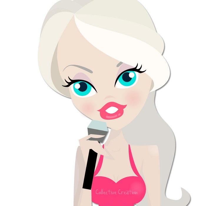Lady singer clipart
