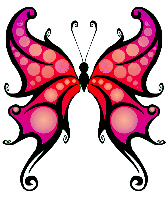 free red butterfly clip art - photo #32