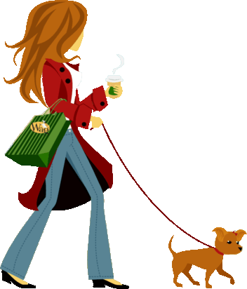 Woman walking dog clipart - ClipartFox