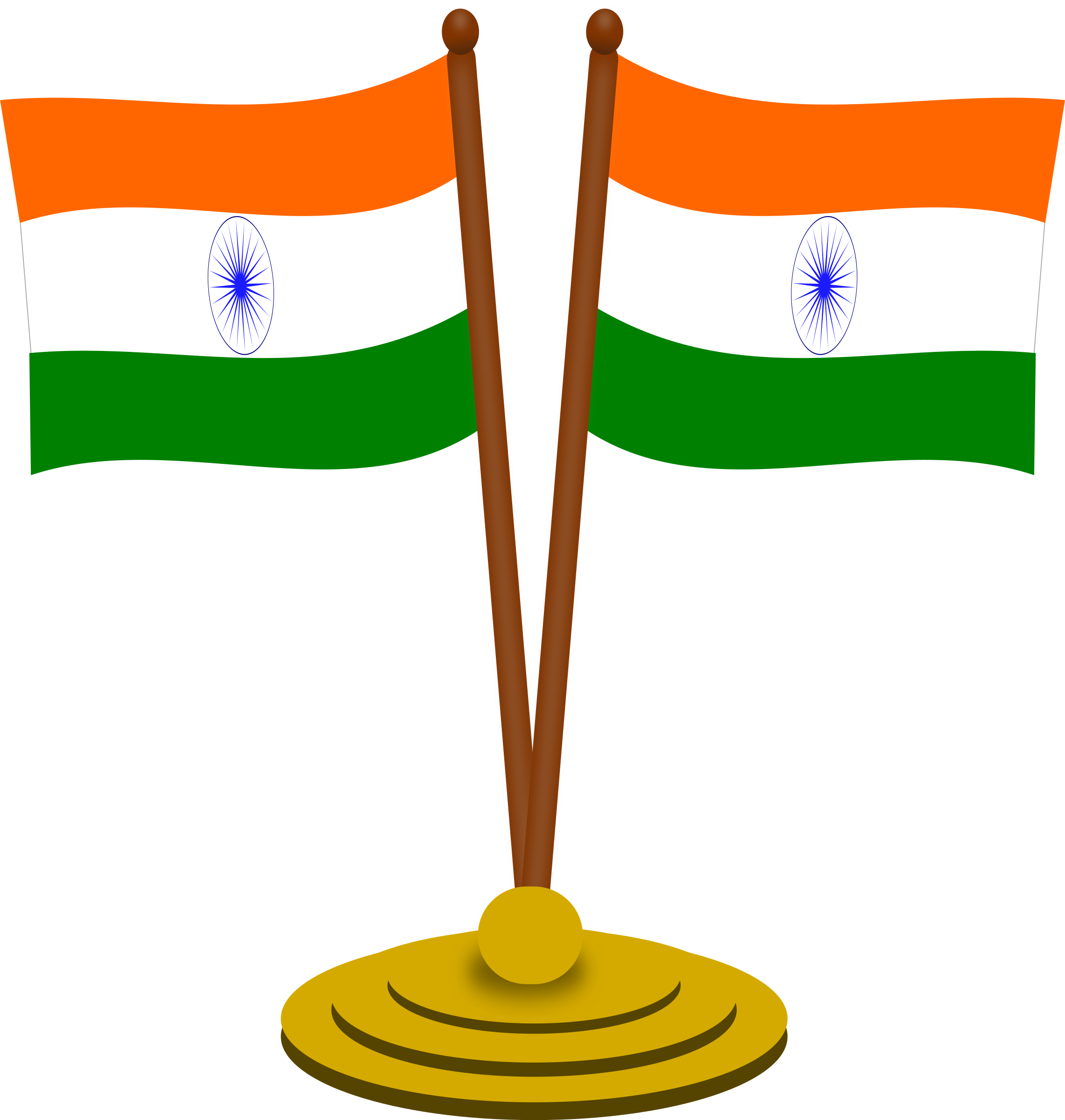 Indian flag clipart with stick