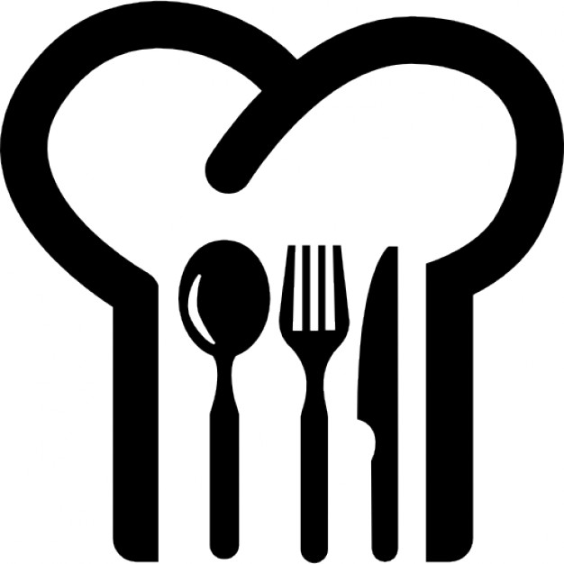 Chef hat with cutlery restaurant symbol Icons | Free Download