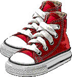 Sports Graphics - Red High Top Sneakers Clip Art