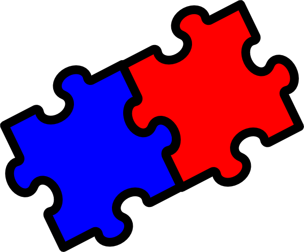2 puzzle pieces clipart