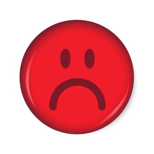 Red unhappy pouty angry smiley face stickers at Zazzle. - ClipArt ...
