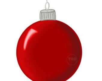 Red christmas ornament clipart
