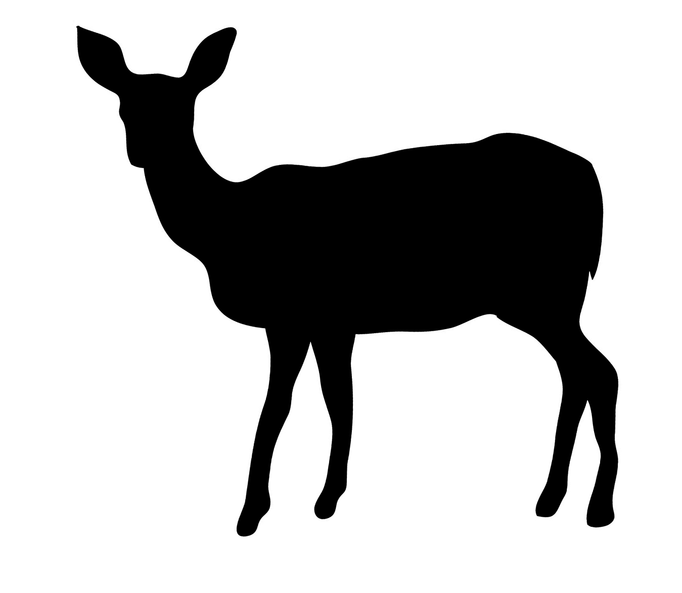 Female deer head outline clipart