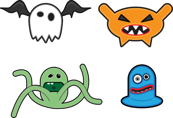 Cartoon Monsters clip art Free Vector