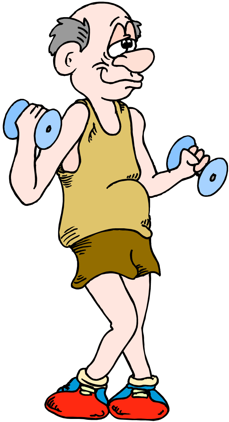 Older people exercising clipart