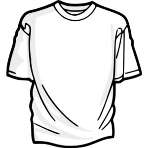 T shirt black and white clipart