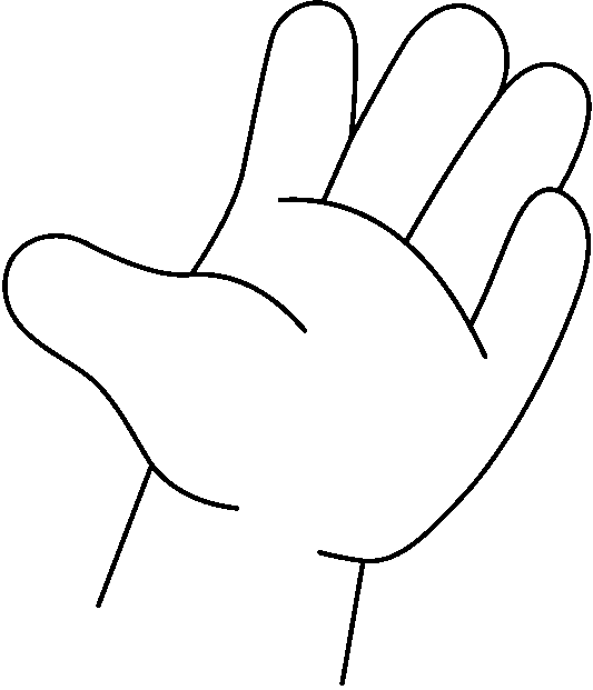 Black And White Hand Clipart